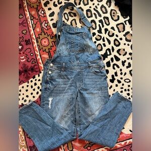 Kensie straight leg cropped overalls
